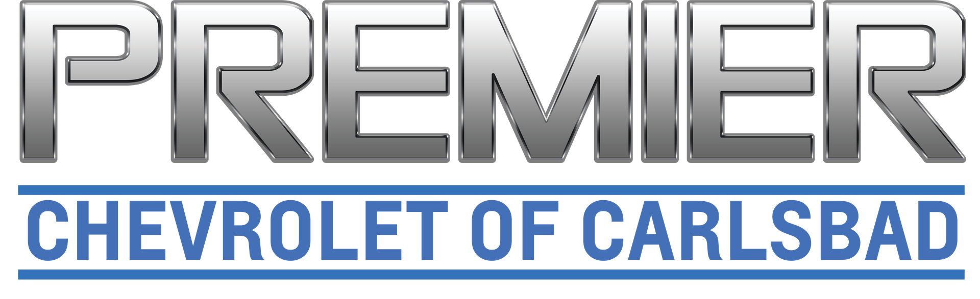 Premier Chevrolet of Carlsbad logo in gray and blue text on a white background