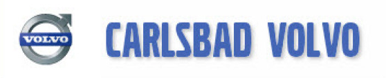 Carlsbad Volvo dealership logo with blue Volvo emblem and text on a white background