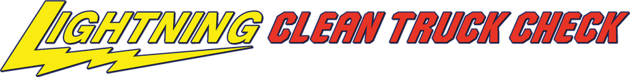 Lightning Clean Truck Check logo in yellow and gray text with a lightning bolt accent
